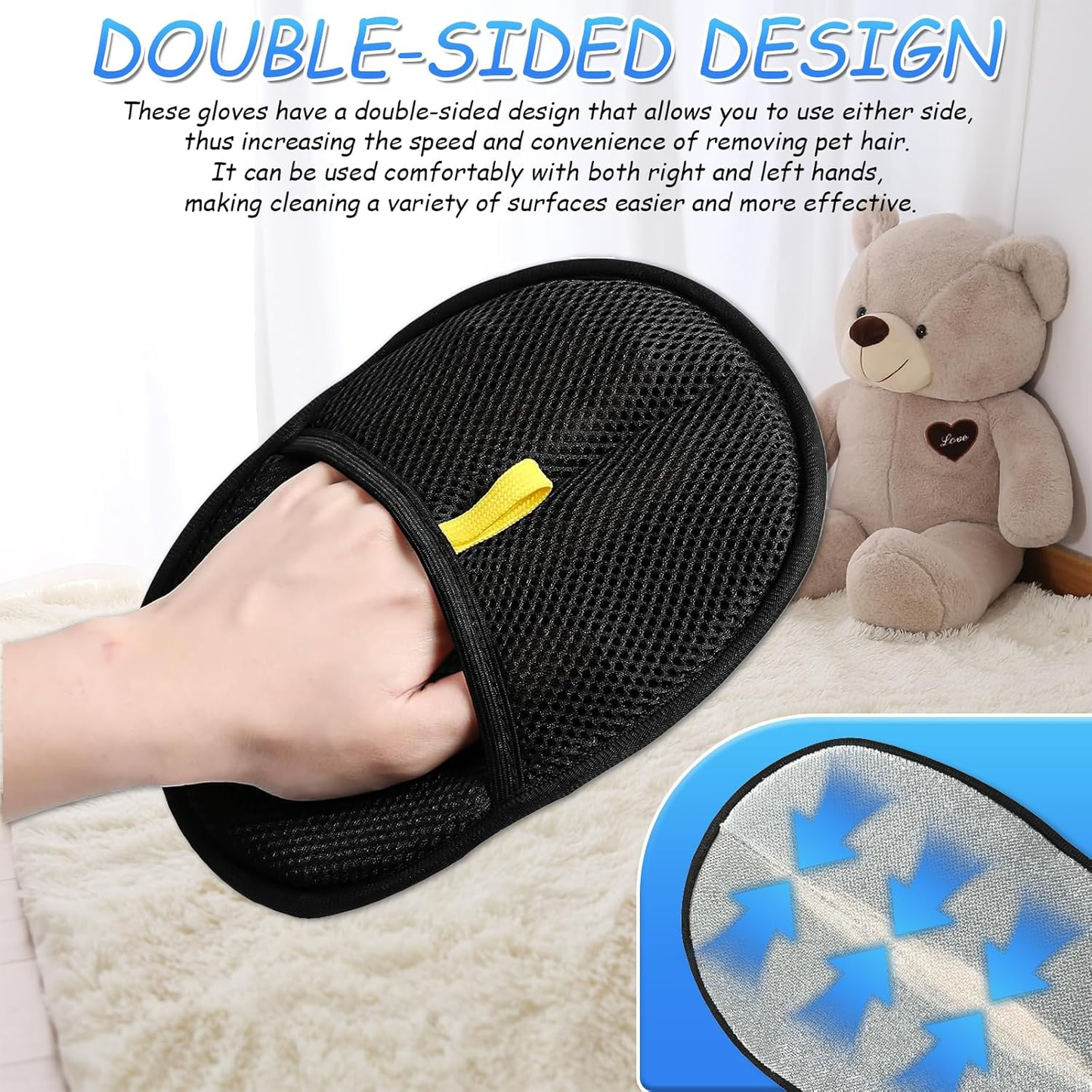 🐾 Pet Hair Removal Gloves | Reusable Grooming Gloves for Dogs & Cats
