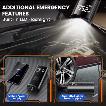 🚗 Portable Tire Inflator – Cordless Rechargeable Air Pump ⚡