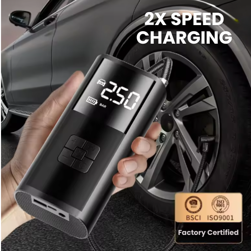 🚗 Portable Tire Inflator – Cordless Rechargeable Air Pump ⚡