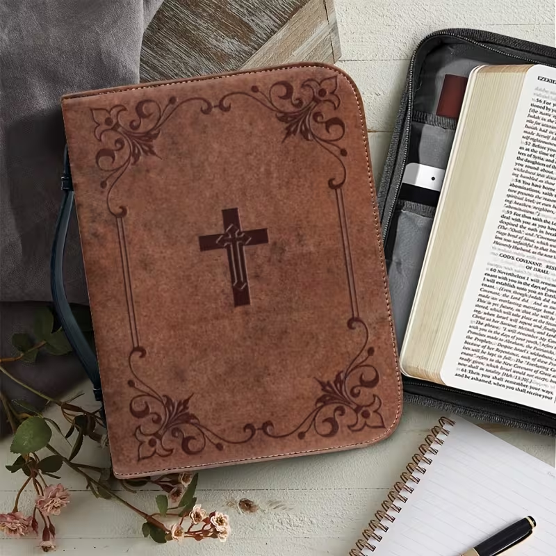 ✨Devout Cross Bible Bag | Comes with Pen Storage, Handle, and Zipper Pocket