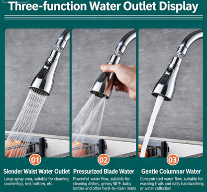 💧🌊 Multi functional booster faucet | 3-speed adjustment | splash proof | rotatable | universal
