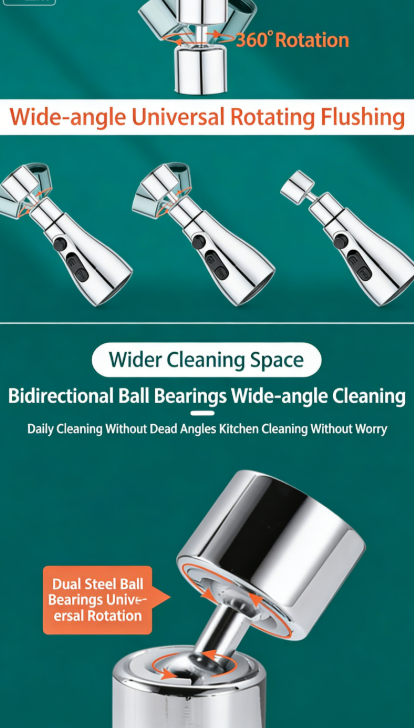 💧🌊 Multi functional booster faucet | 3-speed adjustment | splash proof | rotatable | universal