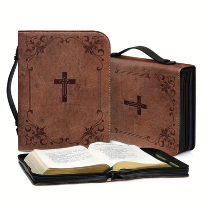 ✨Devout Cross Bible Bag | Comes with Pen Storage, Handle, and Zipper Pocket