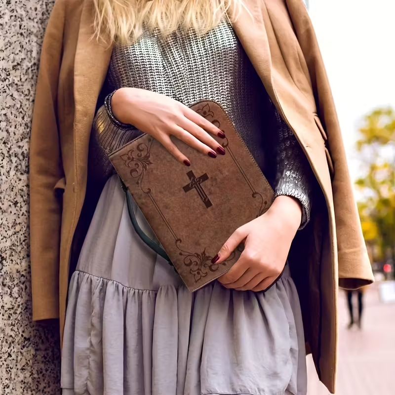 ✨Devout Cross Bible Bag | Comes with Pen Storage, Handle, and Zipper Pocket