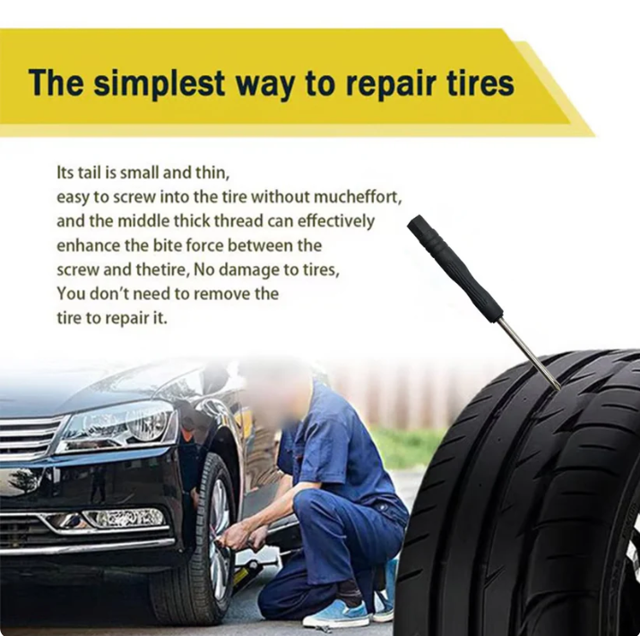 🧩60 PCs Tire Repair Rubber Nails Kit with 2 Sizes