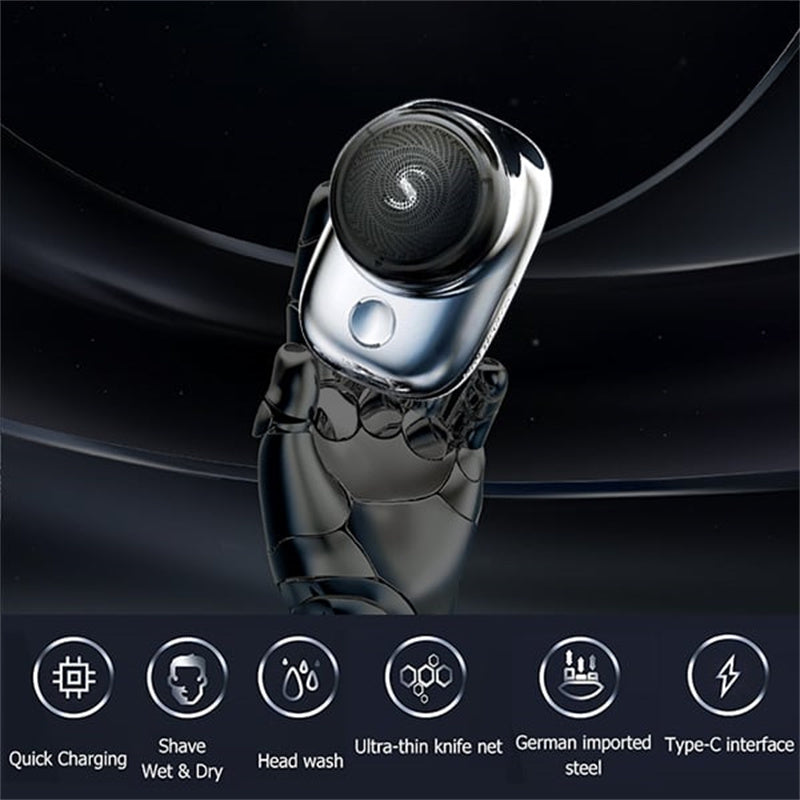 Electric Mini Travel Shaver Pocket Size Washable Electronic Razor Rechargeable Portable Cordless Shaving Face Beard