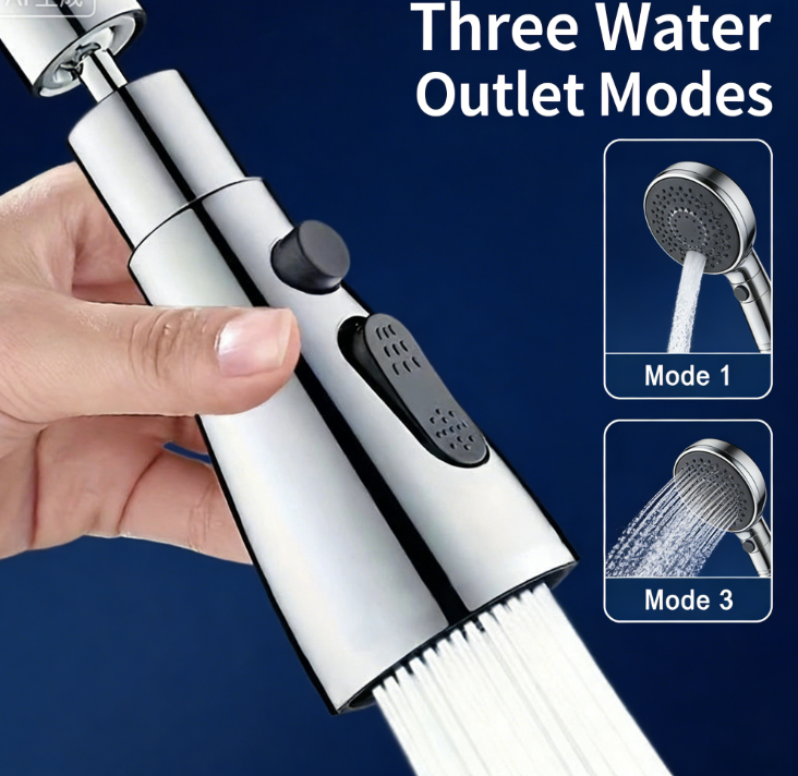 💧🌊 Multi functional booster faucet | 3-speed adjustment | splash proof | rotatable | universal