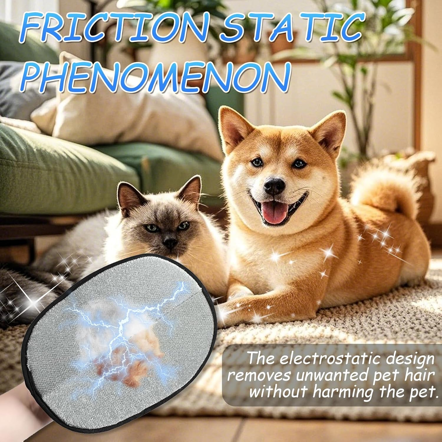 🐾 Pet Hair Removal Gloves | Reusable Grooming Gloves for Dogs & Cats