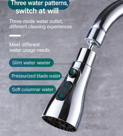 💧🌊 Multi functional booster faucet | 3-speed adjustment | splash proof | rotatable | universal
