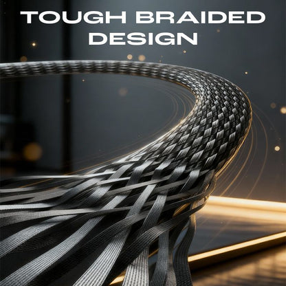 ChubbyCable StandLite™ - 240W Braided Fast Charge Cable With Built-in Phone Stand