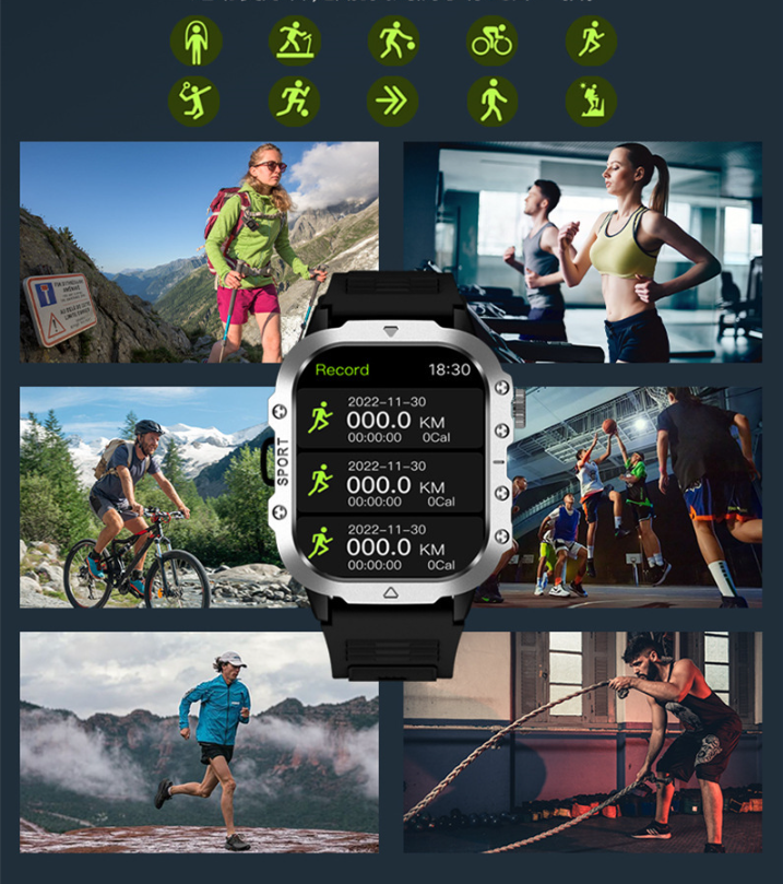 ⌚ New H12 Smart Watch✨Wireless charging, heart rate monitoring, dynamic island design, outdoor flashlight✨