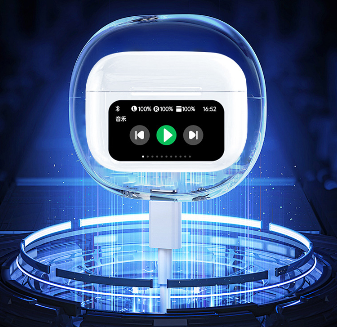 🎉Wireless Bluetooth headphones with full-color touchscreen, high sound quality, and low latency.