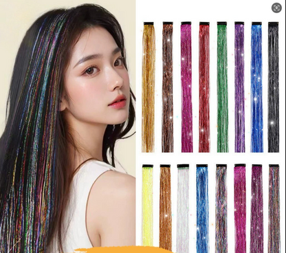 ✨ Sparkle Hair Tinsel Bundles: 6-Pack for $9.98 | Glitter Hair Extensions