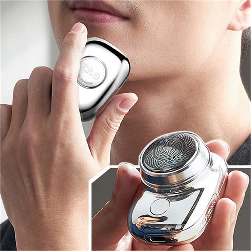 Electric Mini Travel Shaver Pocket Size Washable Electronic Razor Rechargeable Portable Cordless Shaving Face Beard