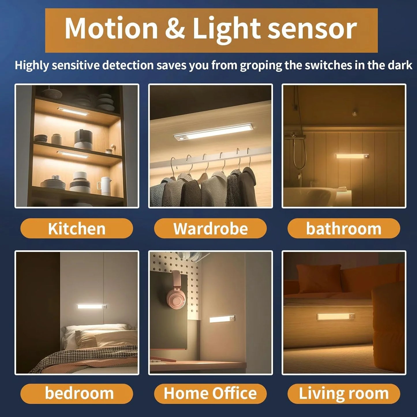 💡Rechargeable Motion Sensor Under Cabinet Lights